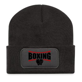 Boîtes de boxe - Beanie recyclé à patch - charbon - Devant