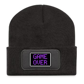 Game Over Shield Rétro Gamer - Beanie recyclé à patch - charbon - Devant