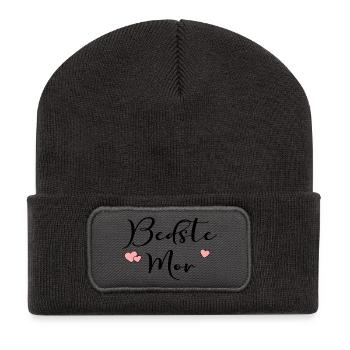 Dänemarks Beste Mama - Recycelte Patch Beanie - Dunkelgrau - Vorne
