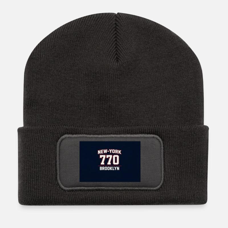 NY 770 Brooklyn - Beanie recyclé à patch - charbon