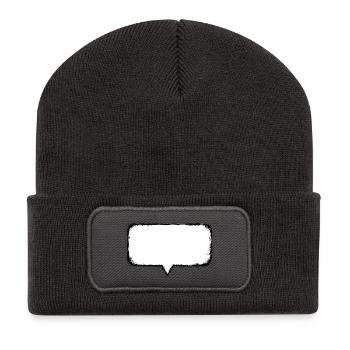Sprechblase_Grunge_Abgerundet - Beanie recyclé à patch - charbon - Devant