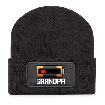 Retro Pixel Camera Gadget - Recycled Patch Beanie - dark grey - Front