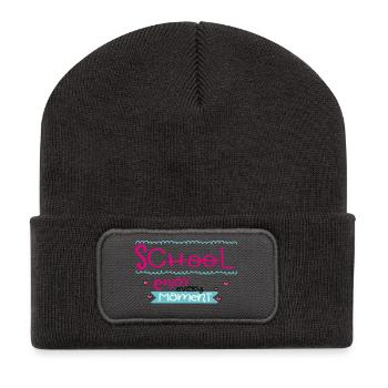 Schule - Recycelte Patch Beanie - Dunkelgrau - Vorne