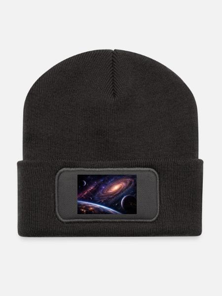 Kosmos - Recycelte Patch Beanie - Dunkelgrau