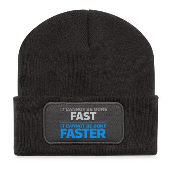 Not done quickly Motif - Recycled Patch Beanie - dark grey - Front