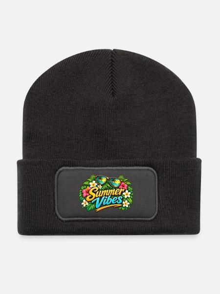 Sommervibes Paradies - Recycelte Patch Beanie - Dunkelgrau