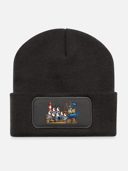 Seemöwen Chor - Recycelte Patch Beanie - Dunkelgrau