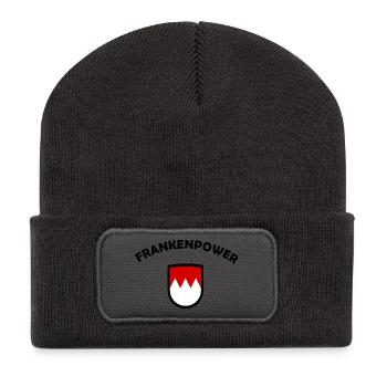 Rotes Franken Emblem - Recycelte Patch Beanie - Dunkelgrau - Vorne