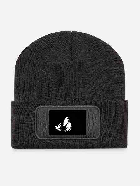 Fliegende Tauben Freiheit - Recycelte Patch Beanie - Dunkelgrau