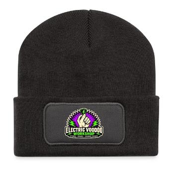 ELEKTRISCHES VOODOO | Streicher · Funken · Seltsamer Klang - Recycelte Patch Beanie - Dunkelgrau - Vorne