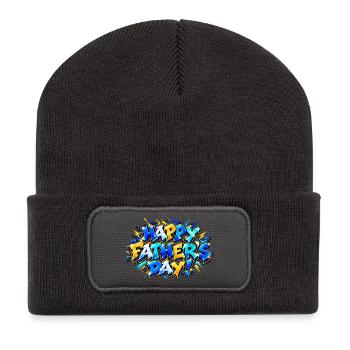 Frohen Vatertagsgraffiti: Papa wird halluzinieren! - Recycelte Patch Beanie - Dunkelgrau - Vorne