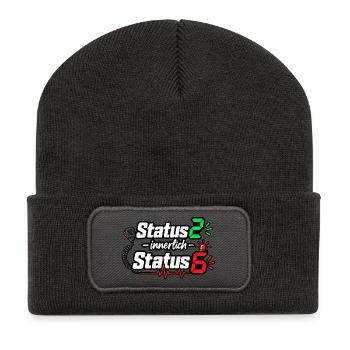 Status2 Innerlich Status6 - Recycelte Patch Beanie - Dunkelgrau - Vorne