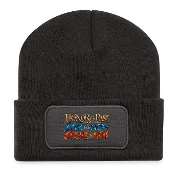 Honor the Past, Live in the Now, Create the New. - Recycelte Patch Beanie - Dunkelgrau - Vorne