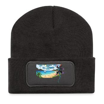 Eidechse - Recycelte Patch Beanie - Dunkelgrau - Vorne