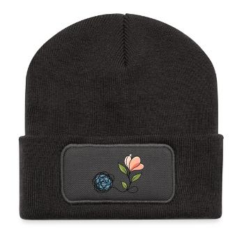 Psychische Gesundheit – vom Chaos zur Wiedergeburt - Recycelte Patch Beanie - Dunkelgrau - Vorne