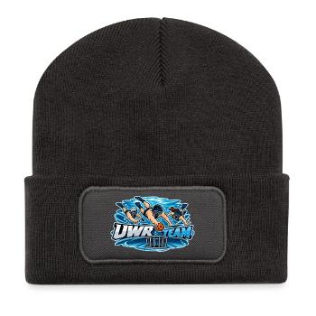 UWR Team Wasserrugby Logo - Recycelte Patch Beanie - Dunkelgrau - Vorne