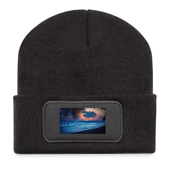 Beach - Recycelte Patch Beanie - Dunkelgrau - Vorne