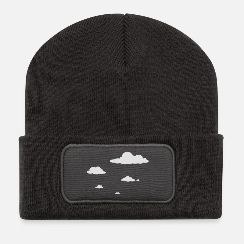 Wolken - Recycelte Patch Beanie - Dunkelgrau