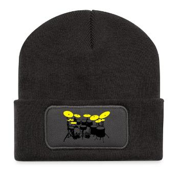 große Trommel-Kit - Recycelte Patch Beanie - Dunkelgrau - Vorne