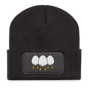 Chick In Egg Crew - Recycled Patch Beanie - dark grey - Front