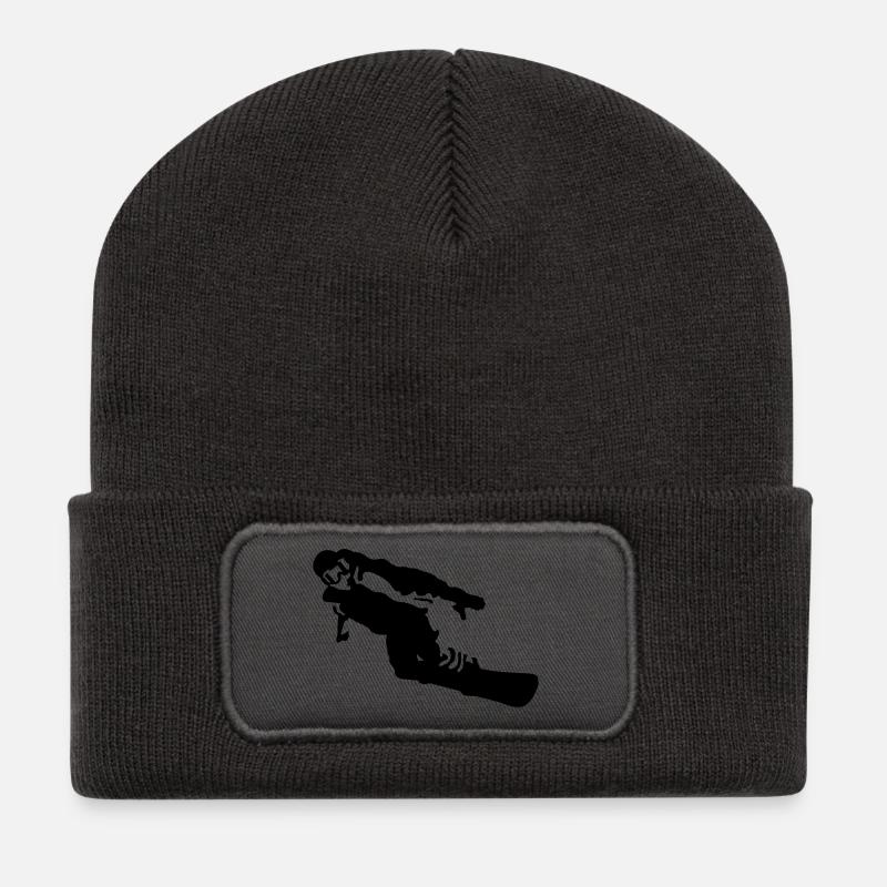 snowboarder - Beanie recyclé à patch - charbon