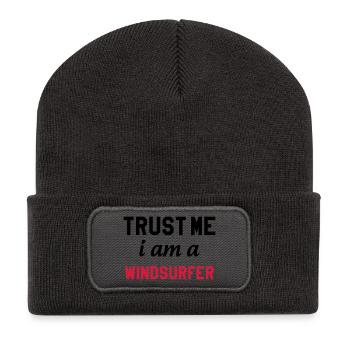 Windsurfen / Windsurfer / Windsurf / Windsurfing - Recycelte Patch Beanie - Dunkelgrau - Vorne