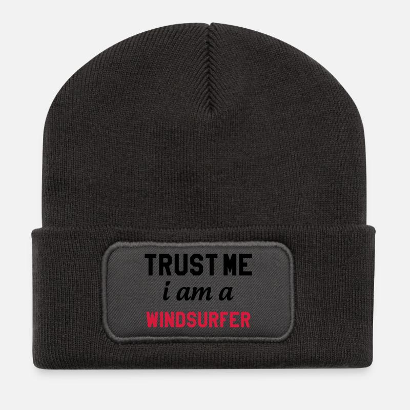 Windsurfen / Windsurfer / Windsurf / Windsurfing - Recycelte Patch Beanie - Dunkelgrau