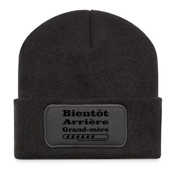 bientot arriere grand mere - Beanie recyclé à patch - charbon - Devant