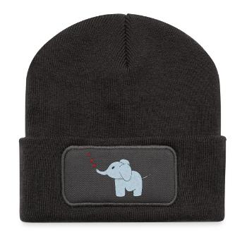 Peau d’éléphant - Beanie recyclé à patch - charbon - Devant