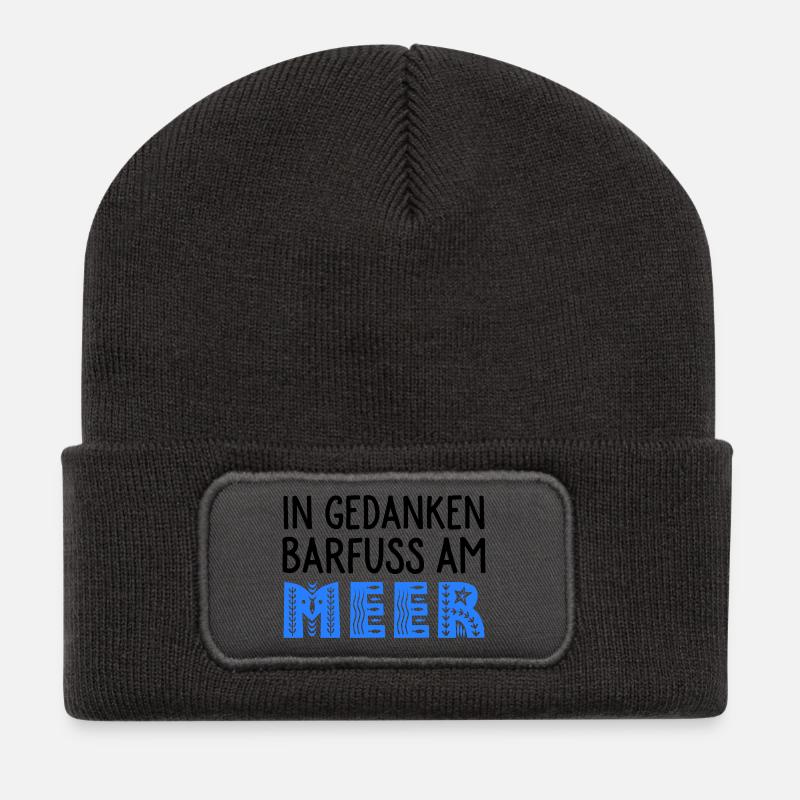 Strandspaziergang - Recycelte Patch Beanie - Dunkelgrau