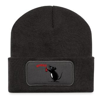 Holiday Rebel: Graffiti Greetings 2 - Recycelte Patch Beanie - Dunkelgrau - Vorne