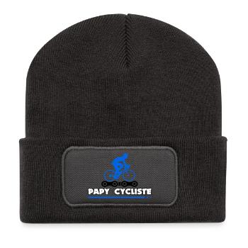 Opa Radfahrer - Recycelte Patch Beanie - Dunkelgrau - Vorne