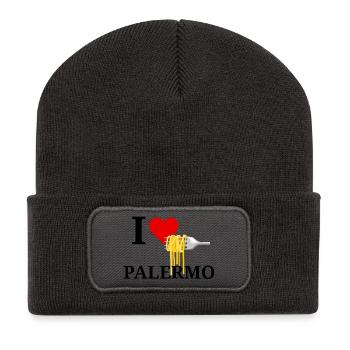Les pâtes m’ont fait me sentir à Palerme - Beanie recyclé à patch - charbon - Devant