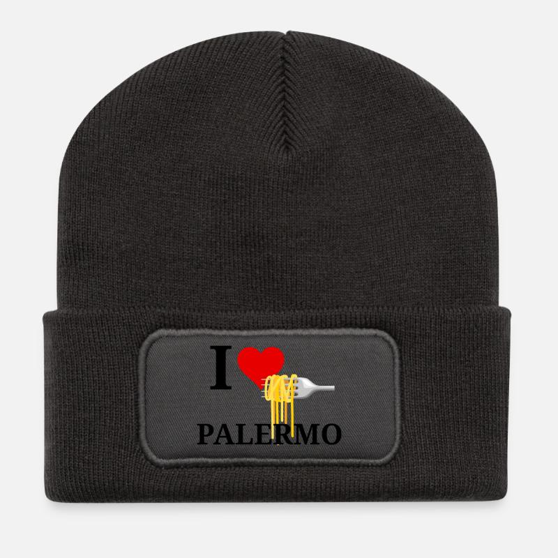Pasta Made Me Feel in Palermo - Recycled Patch Beanie - dark grey