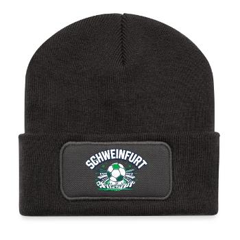 Schweinfurt Fussball Fanartikel Fußball Fan - Recycelte Patch Beanie - Dunkelgrau - Vorne