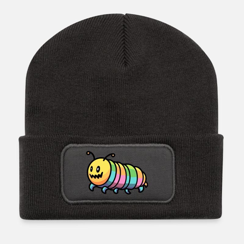 Wurm Halloween Zombie - Recycelte Patch Beanie - Dunkelgrau