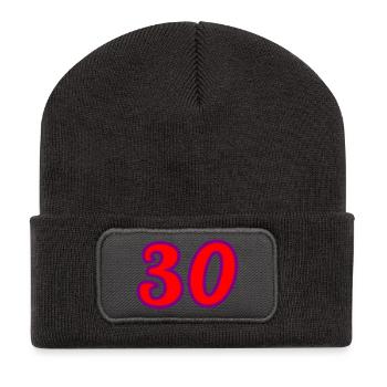 30. 30 ANS. 30e ANNIVERSAIRE. ANNIVERSAIRE 30 ANS. - Beanie recyclé à patch - charbon - Devant