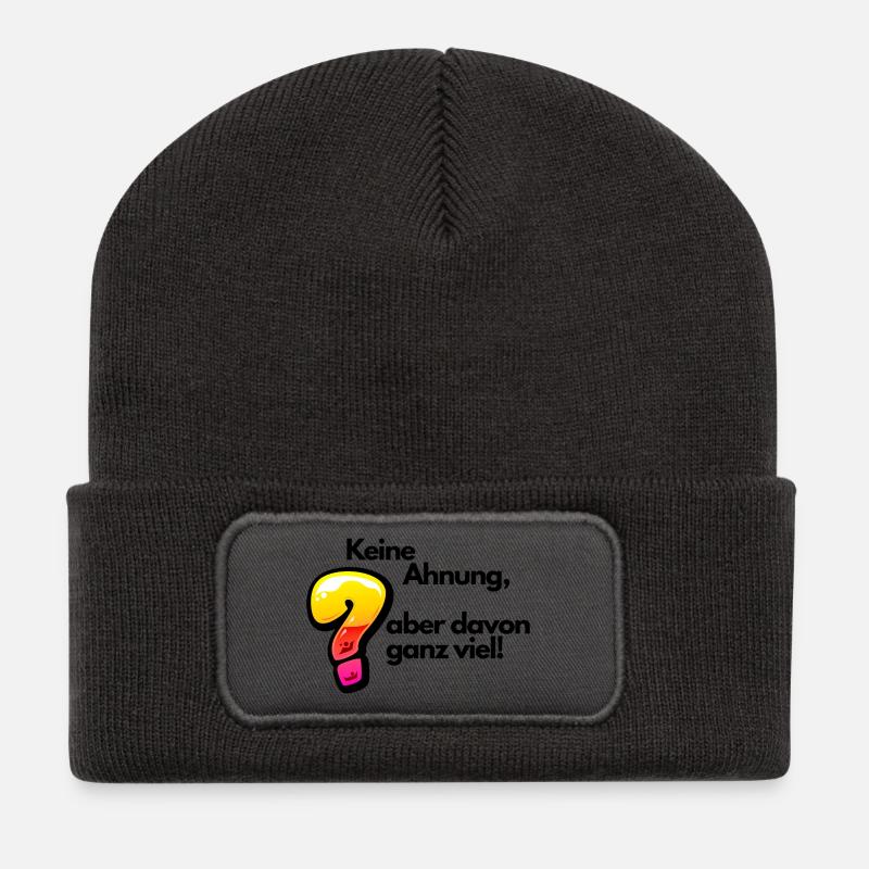 Witziger Spruch Keine Ahnung - Recycelte Patch Beanie - Dunkelgrau