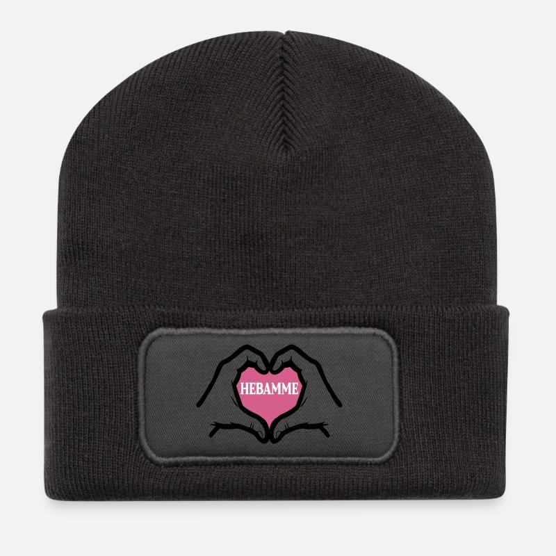 Danke Hebamme Geburtshilfe - Recycelte Patch Beanie - Dunkelgrau
