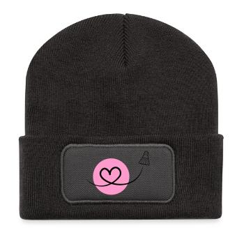 Badminton Love – Badminton Heart - Recycled Patch Beanie - dark grey - Front