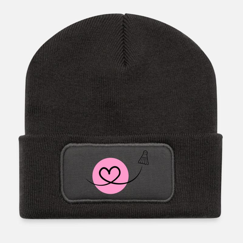 Badminton Love – Badminton Heart - Recycled Patch Beanie - dark grey