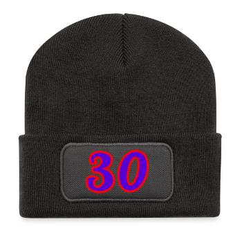 30. 30 ANS. 30e ANNIVERSAIRE. ANNIVERSAIRE 30 ANS. - Beanie recyclé à patch - charbon - Devant