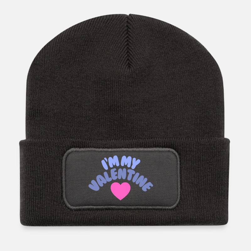 I'm my Valentine. Selflove.  - Recycelte Patch Beanie - Dunkelgrau