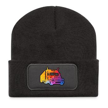 Camion coloré - Beanie recyclé à patch - charbon - Devant