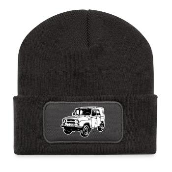 Véhicule tout-terrain UAZ (2 couleurs) - Beanie recyclé à patch - charbon - Devant