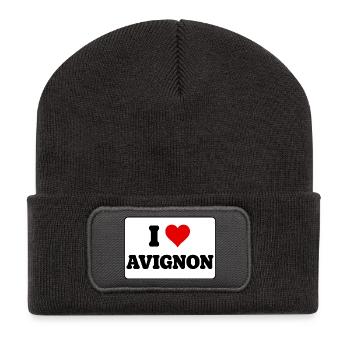 Ich liebe Avignon Ich liebe Avignon Fan French City - Recycelte Patch Beanie - Dunkelgrau - Vorne