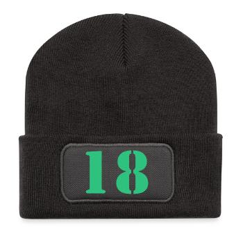 18 - Recycelte Patch Beanie - Dunkelgrau - Vorne