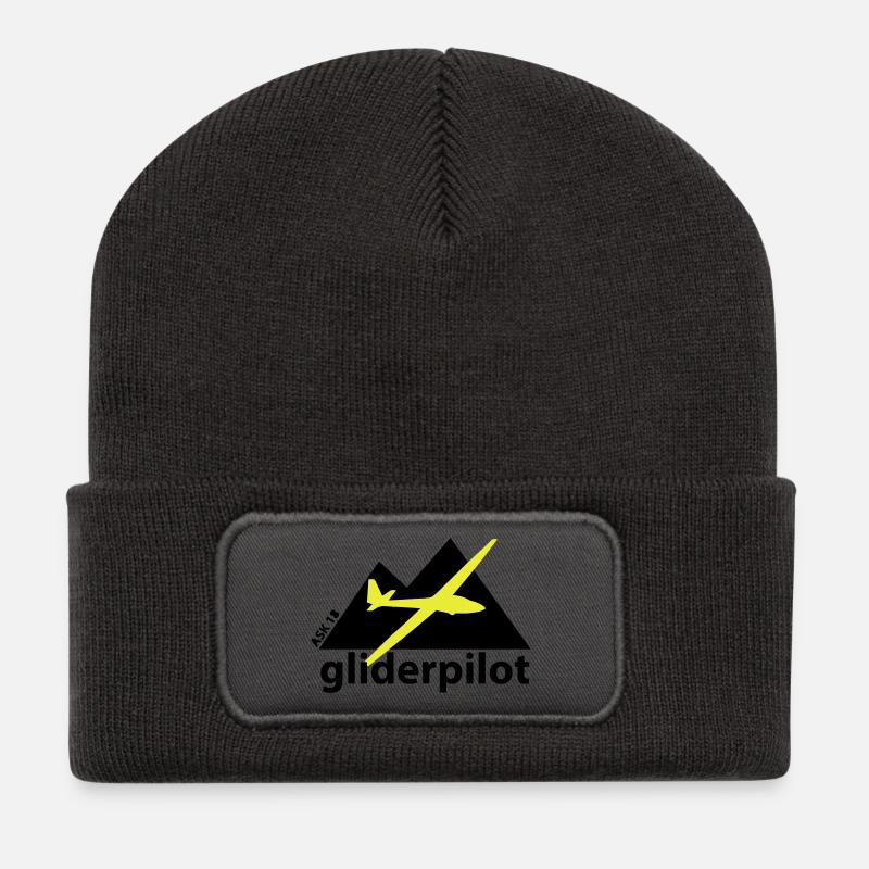 soaring-tv: gliderpilot - Recycelte Patch Beanie - Dunkelgrau