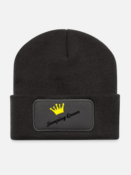 Springreiten - Recycelte Patch Beanie - Dunkelgrau