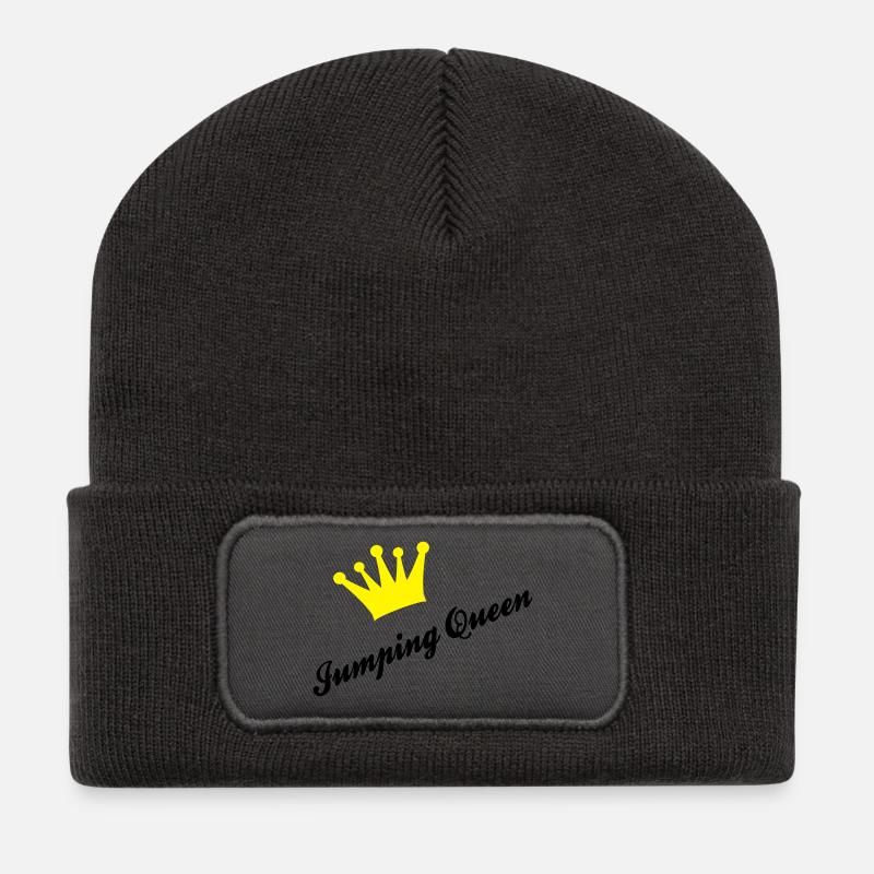 Springreiten - Recycelte Patch Beanie - Dunkelgrau